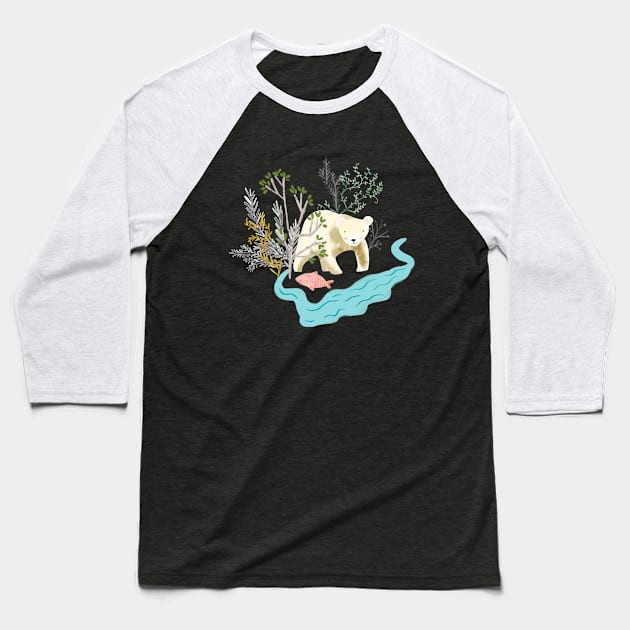 Spirit Bear - Great Bear Rainforest Baseball T-Shirt by Michele Norris